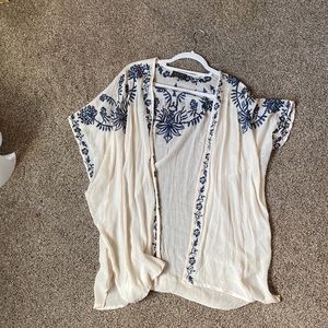 Cream and navy boho cover up. Size XS from Nordstrom.